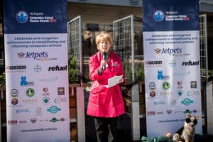 Cathy Beer of Pets4Life officially launches the Jetpets Companion Animal Rescue Awards 2018.